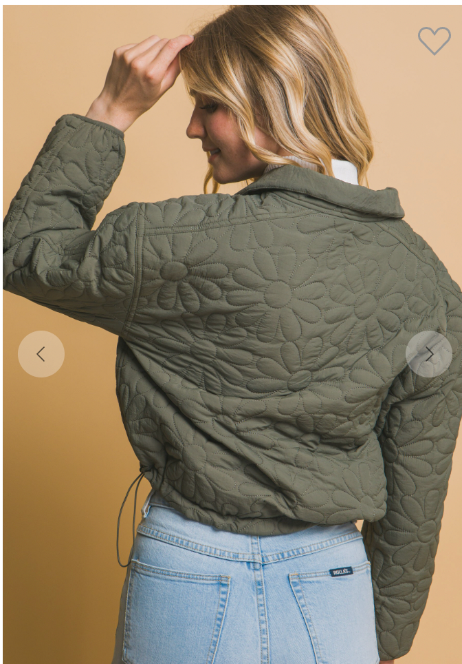 Flowers By Alaina Quilted Jacket ( Olive Stone)