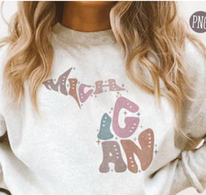 Pastel Michigan Crewneck Sweatshirt ( Oatmeal Heather)