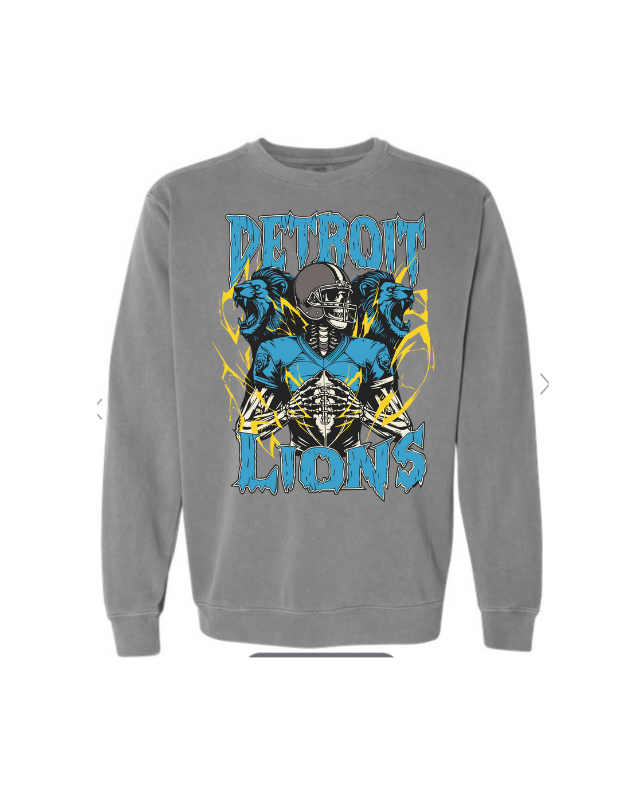 Detroit Football Skeleton Crewneck Sweatshirt