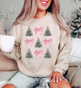 Bow Christmas Tree Crewneck Sweatshirt (Color Options)