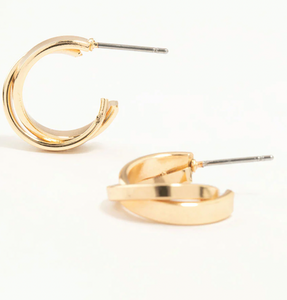 Gold Textured Hoop Earrings